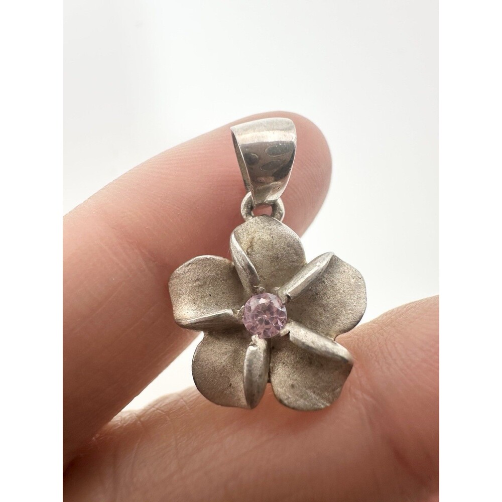 925 STERLING SILVER PLUMERIA FLOWER PENDANT